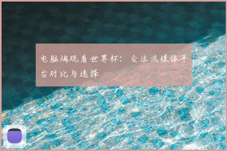 电脑端观看世界杯:合法流媒体平台对比与选择